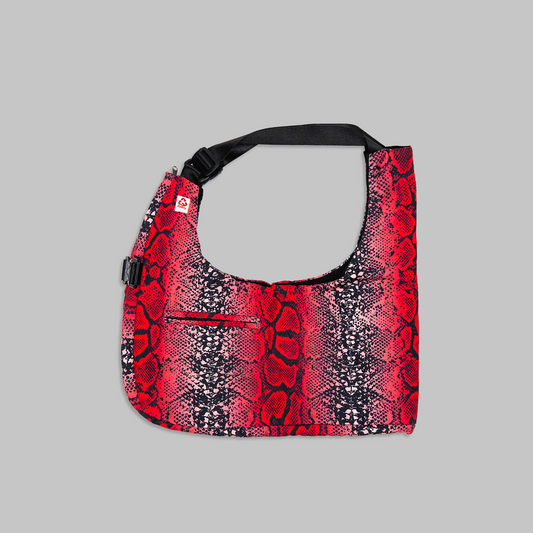 Red Snakeskin Convertible Vest Tote