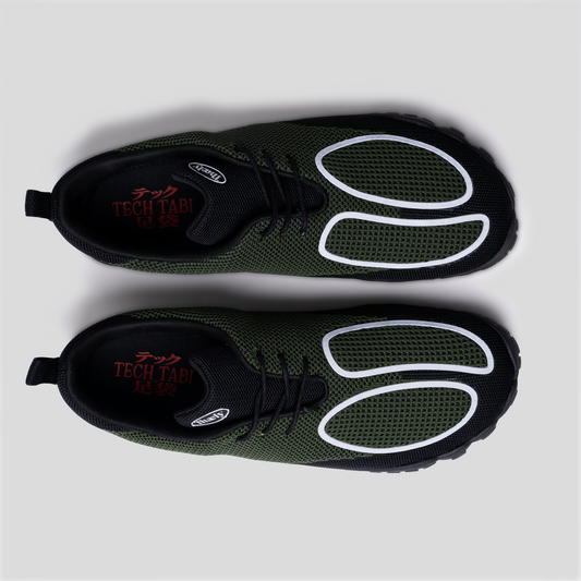 Tech Tabi Olive Green | Barefoot Running Shoes